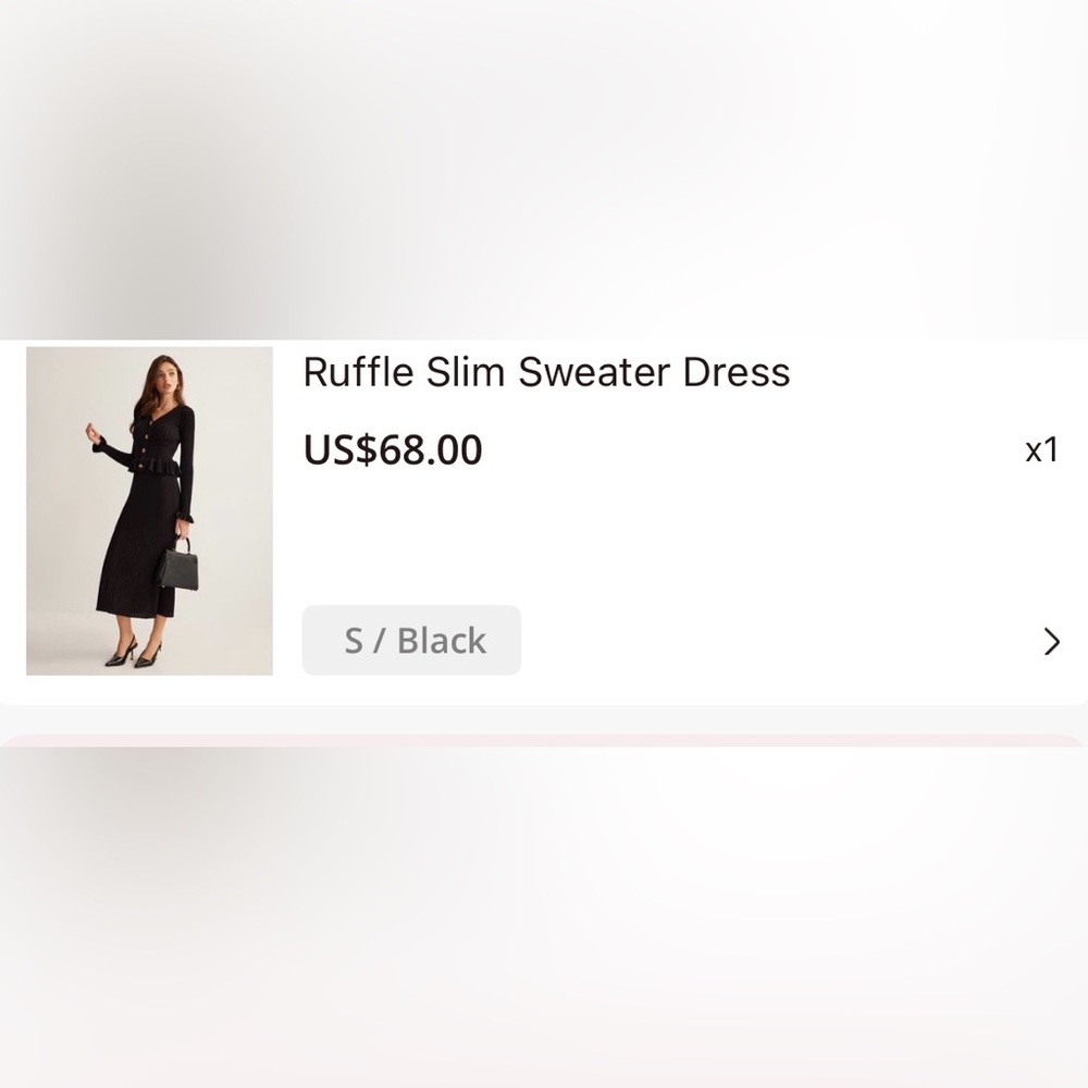 Commense Black Midi Dress with Ruffle Details - Picture 4 of 4